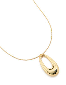 Gold Necklaces: Gold Plated Modern Organic Pendant Statement Necklace