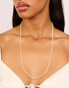 Gold Necklaces: Gold Plated Rolo Chain Necklace