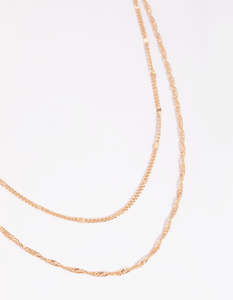 Gold Twisted Layered Necklace