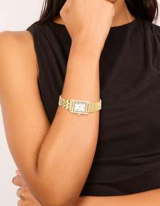 Gold & Diamante Roman Numeral Watch