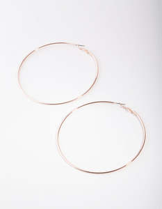 Rose Gold Earrings: Rose Gold Super Hoop Earrings