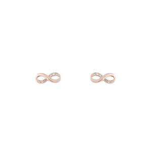 Rose Gold Earrings: Rose Gold Infinity Diamante Stud Earrings