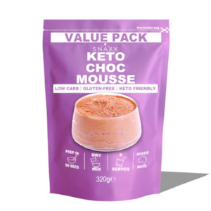 Snaxx: Keto Chocolate Mousse- Value Bag 320g- 8 serve