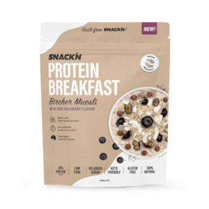 Breakfast Foods: Protein Breakfast Bircher Muesli Milk Choc Blueberry Flavour - 450g