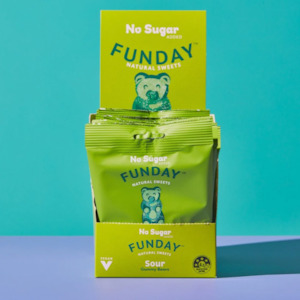 Gummies Lollies: Sour Vegan Gummy Bears 50g (12 BAGS IN EVERY BOX)