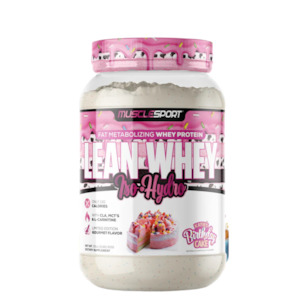 Protein Powder: Musclesport Lean Whey Iso Hydro Birthday Cake 907g