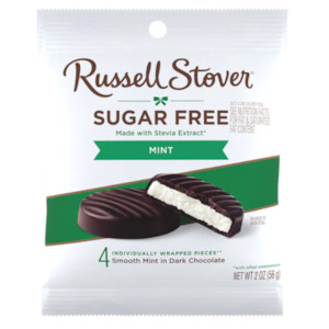 Russell Stover Sugar Free Peg Bag Candy - Mint Patties 56g