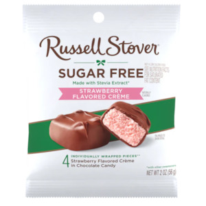 Russell Stover Sugar Free Peg Bag Candy - Strawberry Flavored Creme 56g
