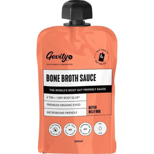 Gevity Bone Broth Sauce Better Belly BBQ 200gm Pouch