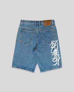 Baggy Denim Short - Phat Tag Script