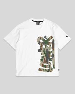 White: Beefy Tee 2.0 - Camo Sharpie