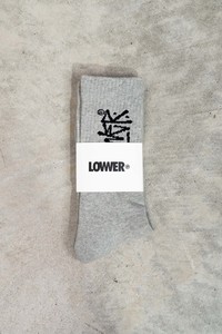 Grey: Crew Socks - Bones