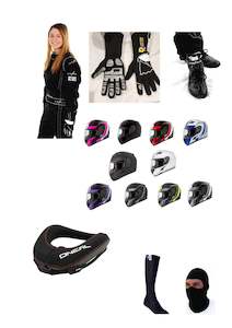 COMBO: SFI TRACK & SKID DAY COMBO - SINGLE LAYER SUIT, GLOVES, BOOTS, HELMET AND BRACE - FREE FREIGHT SAVE $120+ OFF RRP (Copy)