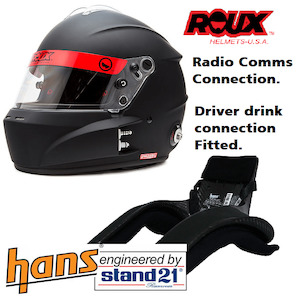 Roux Helmets: COMBO DEAL Roux R-1 Helmet &/ Club Stand 21 Hans & Posts