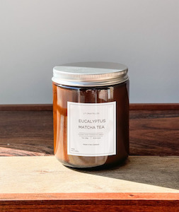 Natural Soy Wax Container Candles: Eucalyptus Matcha Tea