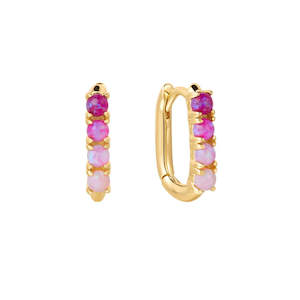 La Kaiser: Pink Opal Ombre Oblong Ella Hoops