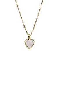 Necklace: Love Claw Necklace Rose Quartz Gold Gold Plated