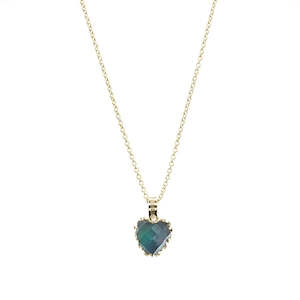 All: Love Claw Necklace Mood Crystal Gold Plated