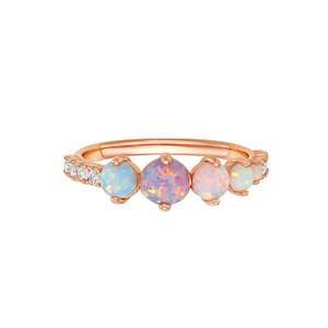 La Kaiser: Rose Gold Pastel Opal Ombre Galaxy Ring