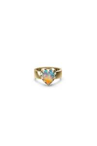 All: Love Claw Ring Bello Opal Gold Plated