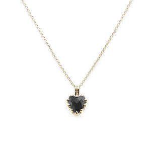 All: Mini Love Claw Necklace Onyx Gold Plated