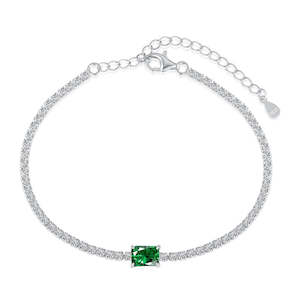 Ever After Emerald Tennis Bracelet Silver