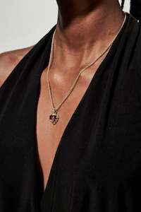 All: Love Claw Necklace Citrine Gold Plated