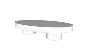 COFFEE TABLE: CONCRETE Coffee Table OVAL - Step Down and Twin Base