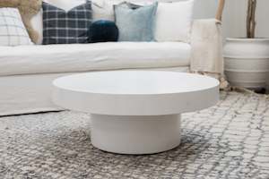 COFFEE TABLE: CONCRETE coffee table round Single Pedestal 36cm height (GRC)