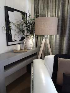 CONSOLE: CONCRETE console/hall table with SHELF 100cm & 120cm width (GRC)