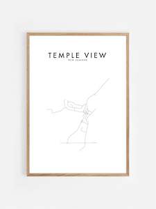 Hometown Print: TEMPLE VIEW, NZ HOMETOWN PRINT