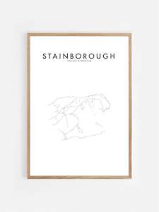Hometown Print: STAINBOROUGH, UK HOMETOWN PRINT