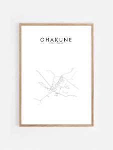 Hometown Print: OHAKUNE, NZ HOMETOWN PRINT