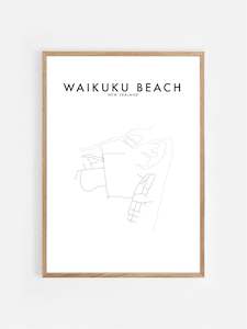 New Zealand Hometown Prints: WAIKUKU BEACH, NZ HOMETOWN PRINT