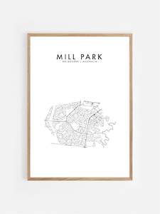International Hometown Prints: MILL PARK, MELBOURNE, AUSTRALIA HOMETOWN PRINT