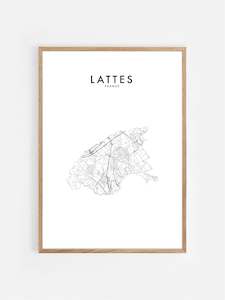 International Hometown Prints: LATTES, FRANCE HOMETOWN PRINT