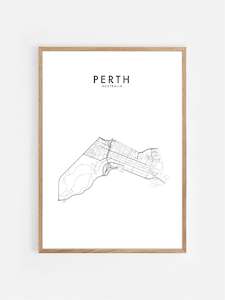 International Hometown Prints: PERTH, AUSTRALIA (METRO) HOMETOWN PRINT