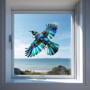 Products: SPECIAL - Stained glass 'look' SINGLE Tui decal 40 X 40cm