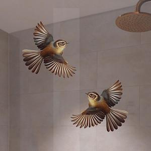 SPECIAL - TWIN Fantail decal for glass 25 x 36cm