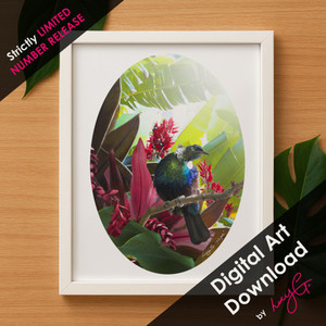 SPECIAL LIMITED RELEASE - DIGITAL DOWNLOAD 'Hope' Tui oval art A4