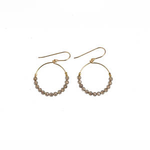 Coastal Collection: Smoky Quartz HAHEI Hoop Earrings