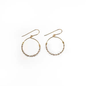 Coastal Collection: Rose Quartz HAHEI Hoop Earrings