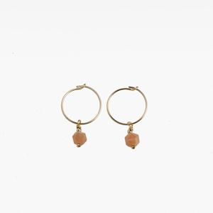 50 100: Peach Moonstone MOERAKI Charm Earrings