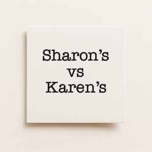Our Napkins: Sharon’s vs Karen’s – Cocktail Napkins – Set of 20 Napkins · Airlaid Paper