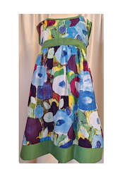 Cotton Flower Dress - Olive