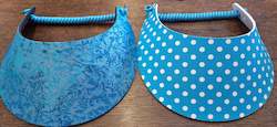 Sun Visors - Aqua Leaf and Polka Dots