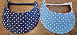 Sun Visors - Navy Polka and Powder Blue Polka
