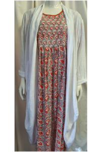 Dresses: Orange and Grey Floral