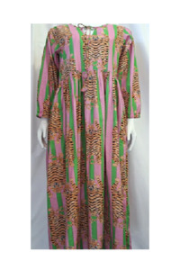 Dresses: Tiger Print - Green and Pink