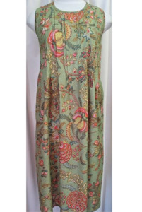 Dresses: Exotic Flower Cotton Dress Green